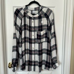 Time and Tru Maternity Long Sleeve Button Front Shirt Sz XXL